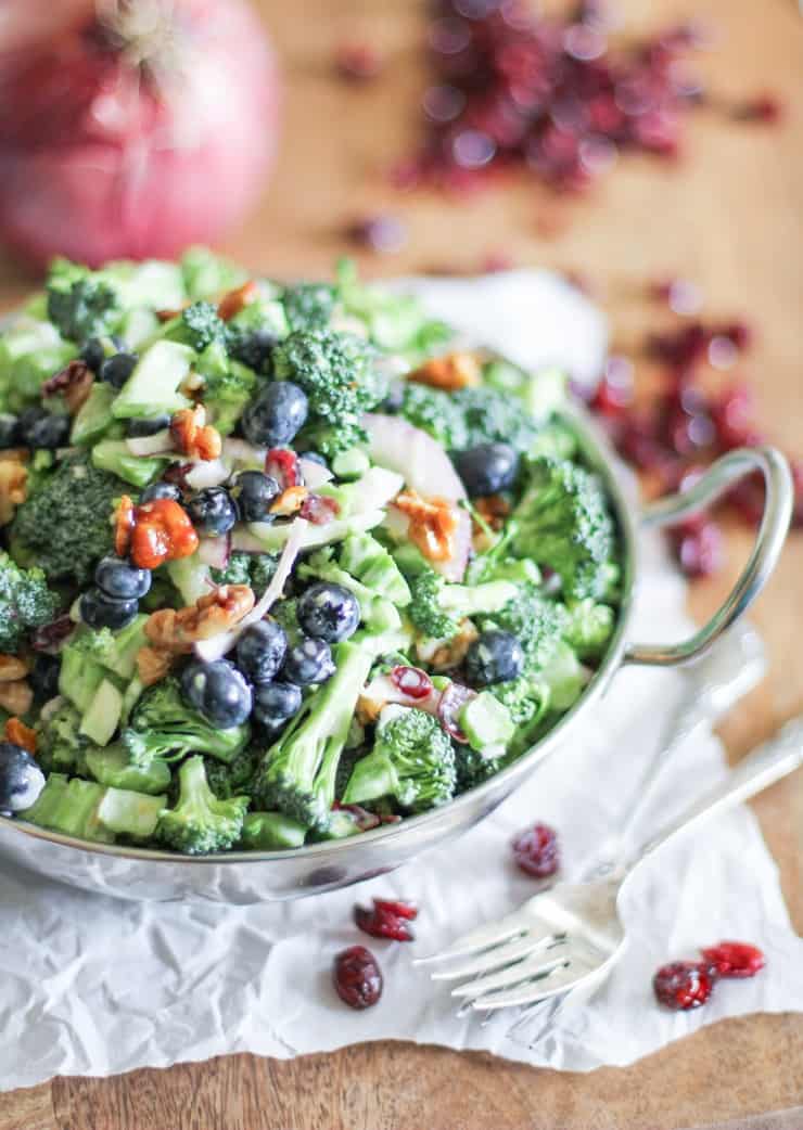 Broccoli Salad with Blueberries and Honey-Toasted Walnuts