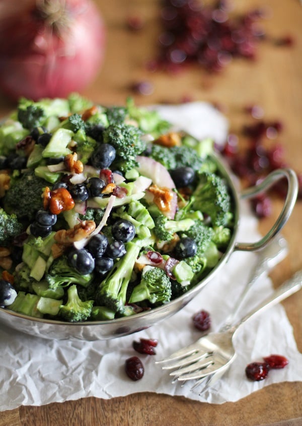 Broccoli Salad with Blueberries and Honey-Toasted Walnuts