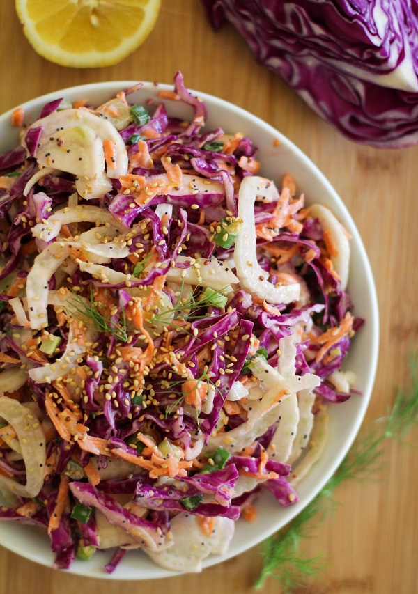 Fennel and Cabbage Slaw (mayo-free)