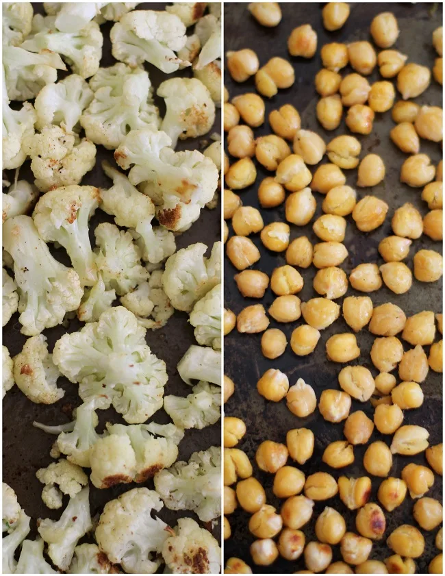 Roasted Cauliflower and Chickpea Quinoa Salad with Jalapeño-Lime Dressing 
