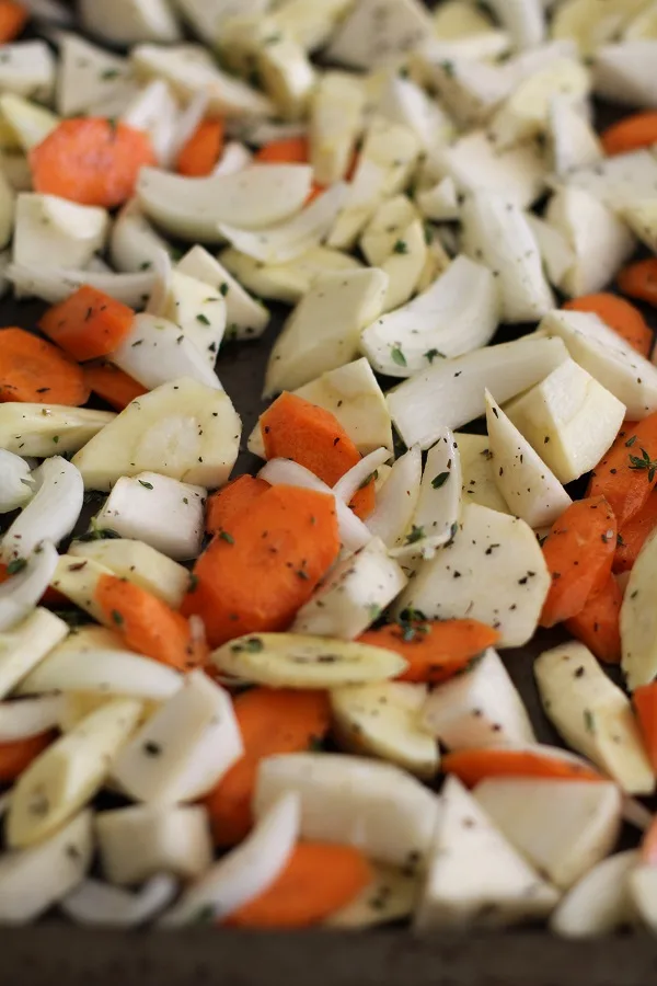 Roasted Root Salad with Balsamic-Date Vinaigrette