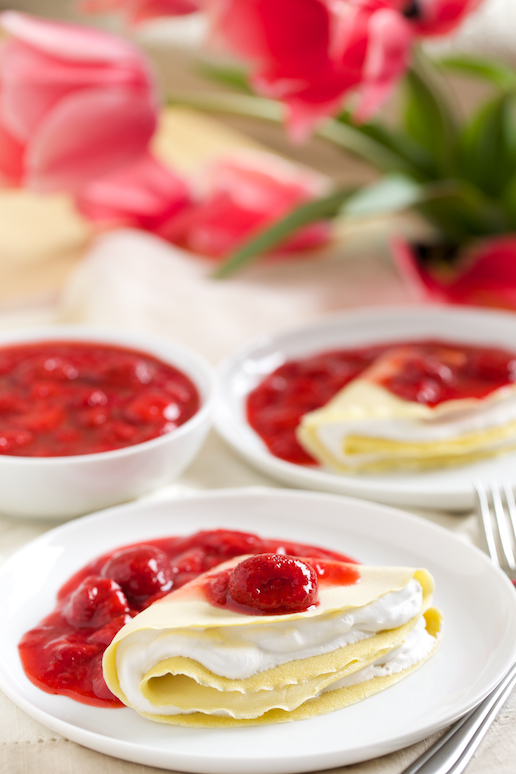 Strawberries and Cream Crepes (gluten-free)