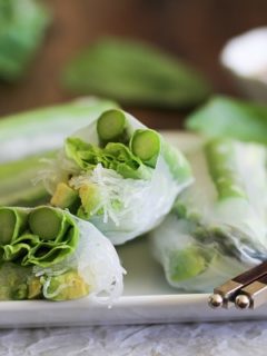 Asparagus and Avocado Spring Rolls with Citrus Dipping Sauce