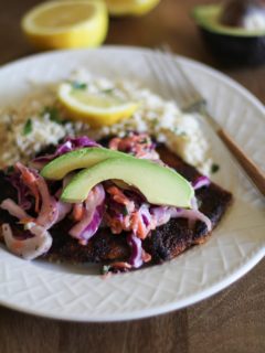 Blackened Tilapia with Fennel and Cabbage Slaw