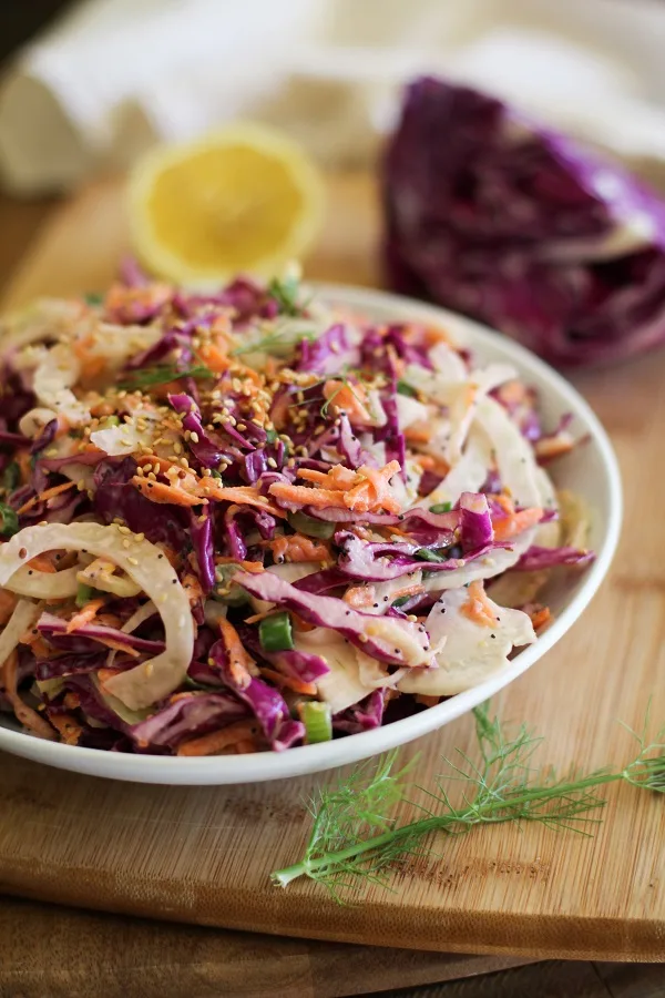 Fennel and Cabbage Slaw (mayo-free)