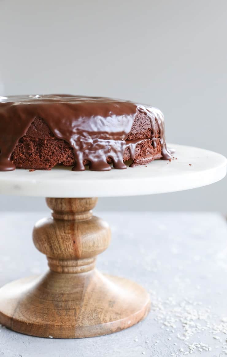 Grain Free Chocolate Cake (paleo) made with almond flour - dairy-free, refined sugar-free, and paleo 