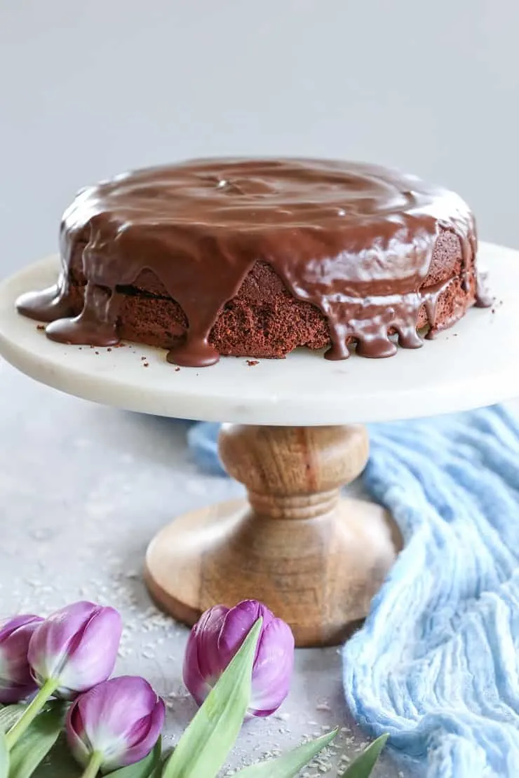 Grain Free Chocolate Cake (Paleo) made with almond flour - dairy-free, refined sugar-free, and paleo 