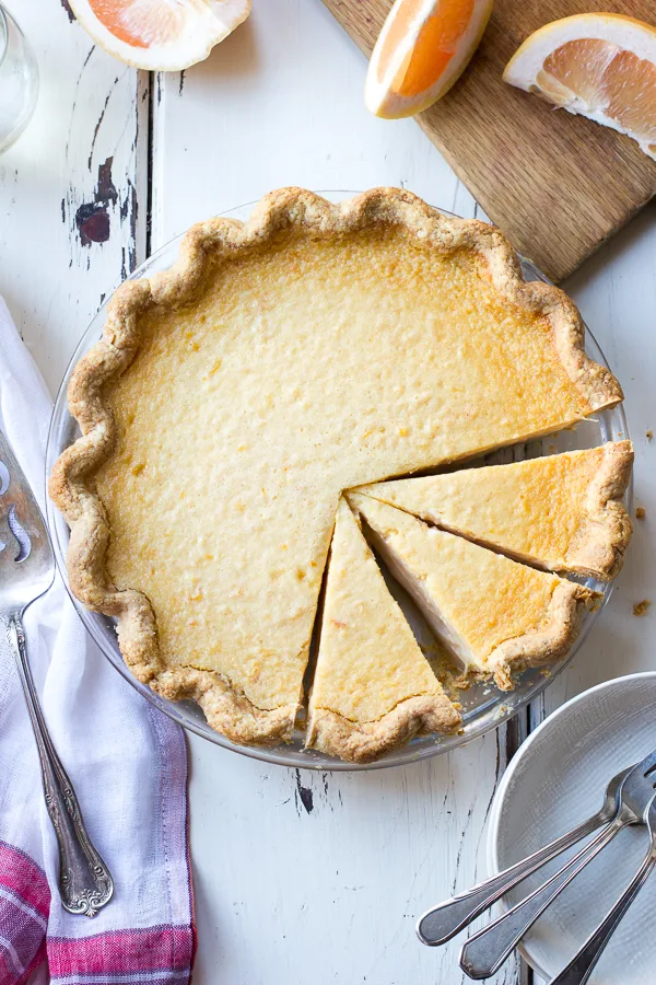 Grapefruit Custard Pie (gluten-free)