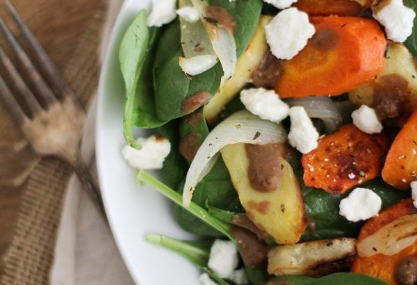Roasted Root Salad with Balsamic-Date Vinaigrette