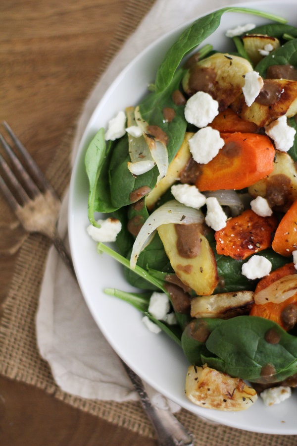 Roasted Root Salad with Balsamic-Date Vinaigrette