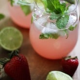 Strawberry Rhubarb Mint Mojitos