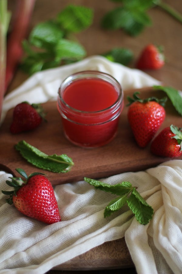 Strawberry Rhubarb Mint Simple Syrup