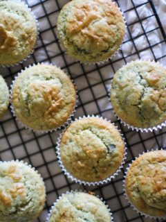 Gluten Free Blueberry Rhubarb Muffins