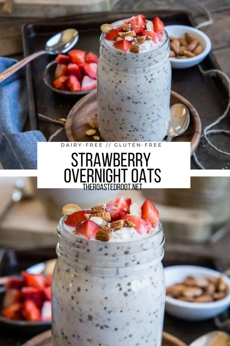 Strawberry Overnight Oats - vegan, gluten-free, dairy-free, refined sugar-free and deliciously creamy!