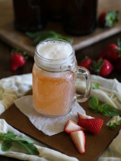 Strawberry Basil Homemade Kombucha
