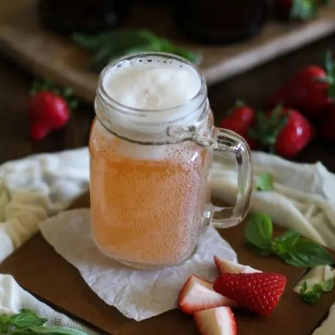 Strawberry Basil Homemade Kombucha