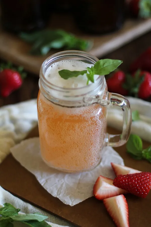 Strawberry Basil Homemade Kombucha