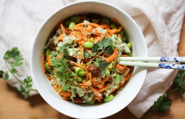 Green Curry Sweet Potato Noodle Bowls
