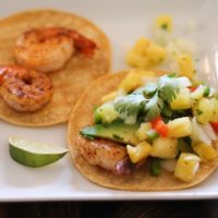 Shrimp and Avocado Tacos with Pineapple Salsa