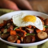 Sweet Potato and Leek Hash with Andouille Sausage