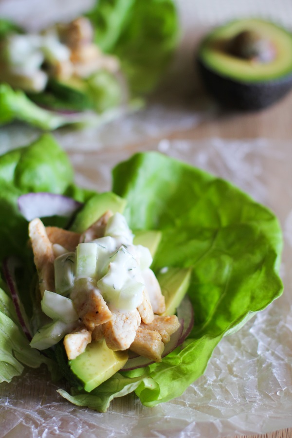 Chicken Tzatziki Lettuce Wraps