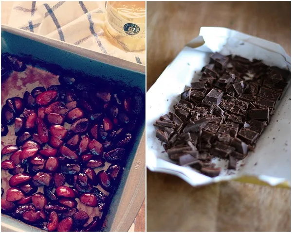 Boozy Roasted Cherry Chocolate Chunk Ice Cream (vegan and naturally sweetened)