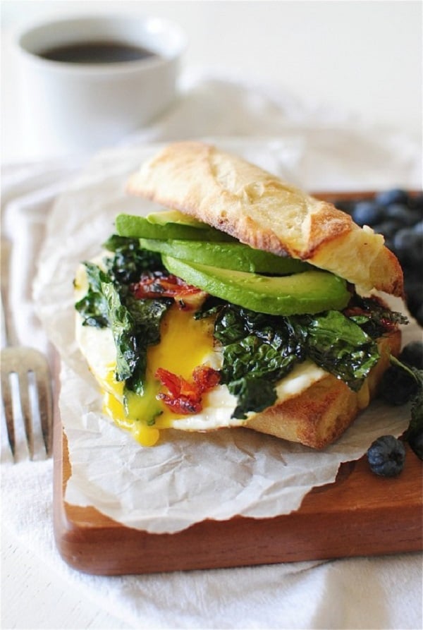 Most ridiculous breakfast sandwich ever with kale + 50 out-of-this-world kale recipes