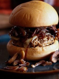 Caramelized Shallot and Mushroom Turkey Burgers