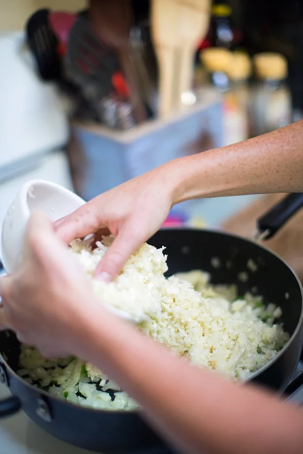 Spanish Cauliflower Rice with Kale - a recipe from Julia Mueller's cookbook, Let Them Eat Kale!