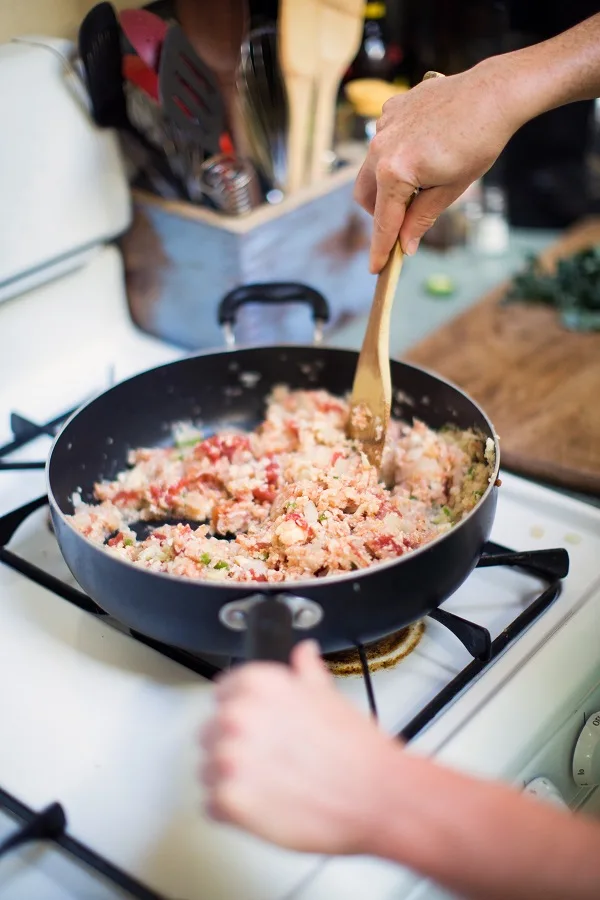 Spanish Cauliflower Rice with Kale - a recipe from Julia Mueller's cookbook, Let Them Eat Kale!