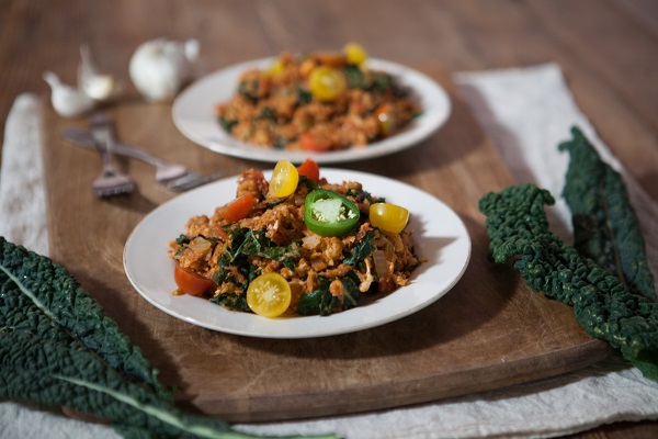 Spanish Cauliflower Rice with Kale from Julia Mueller's cookbook, Let Them Eat Kale!