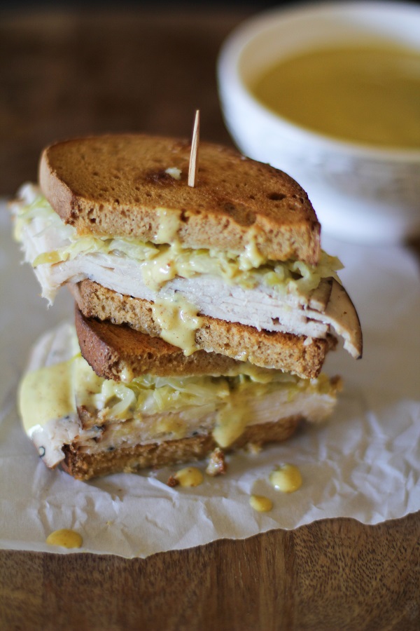 Turkey Pastrami Reuben with Mustard Aioli