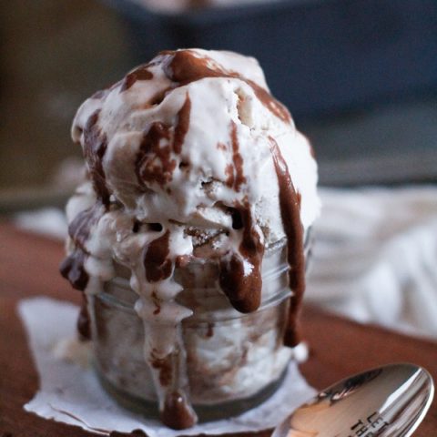 Peanut Butter Chocolate Swirl Ice Cream | vegan, dairy-free, naturally sweetened