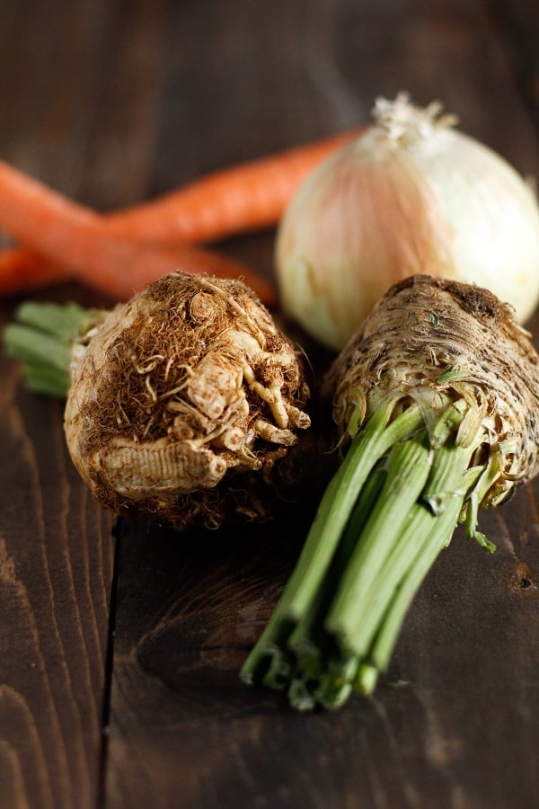 Roasted Celery Root and Carrots with Parlsey, Dill, and Lemon