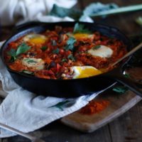 Shakshouka with Kale and Mushrooms