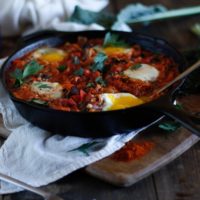 Shakshouka with Kale and Mushrooms