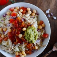 Shredded Chicken Burrito Bowls | Back to School with @sabradippingco