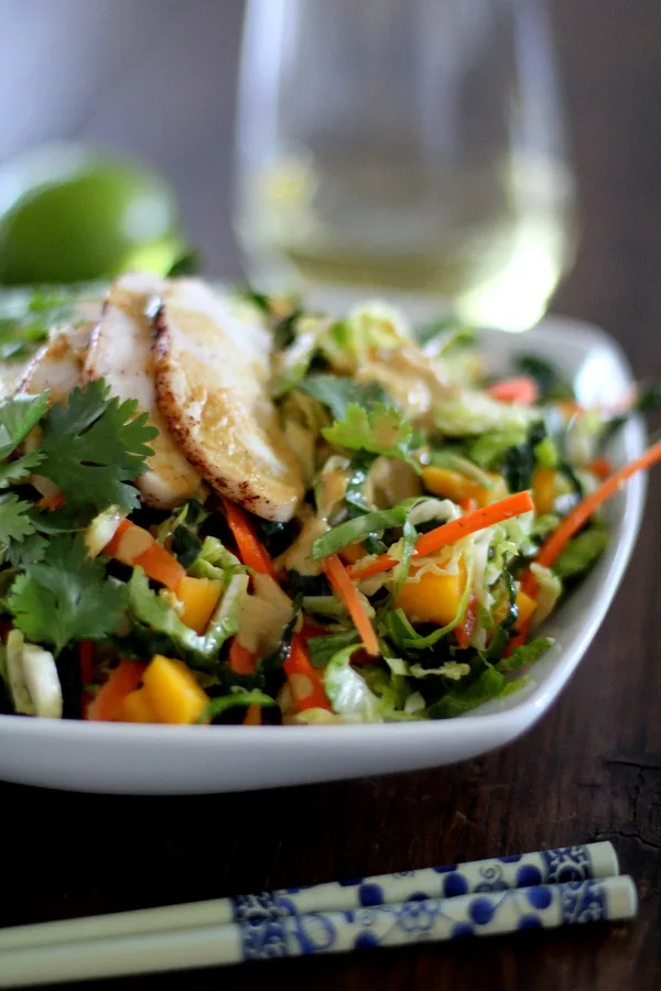 Thai Chicken Chopped Kale Salad @roastedroot