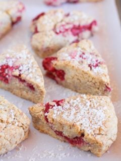 Vegan Raspberry Scones | naturally sweetened and gluten-free