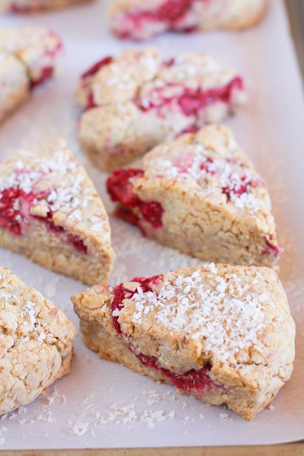 Vegan Raspberry Scones | naturally sweetened and gluten-free