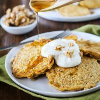 Gluten-Free Butternut Squash Pancakes - a delicious, healthy pancake recipe from TheRoastedRoot.net