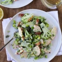 Shaved Broccoli-Apple Salad with Bacon and Creamy Dijon Dressing