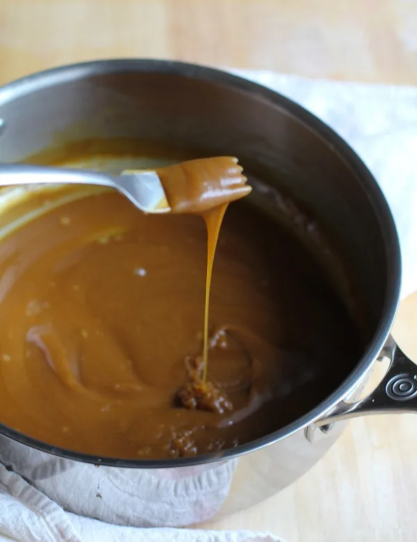 Cheddar Cheese Crepes with Spiced Apples and Salted Caramel