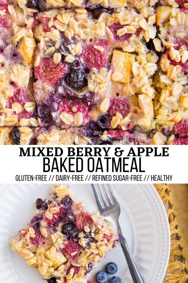 baked oatmeal collage for pinterest