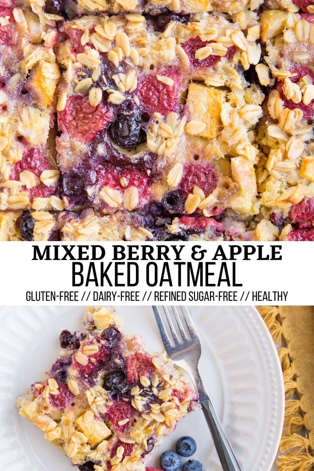 baked oatmeal collage for pinterest