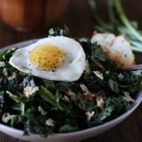 Lemony Kale Salad with Parmesan Crisps