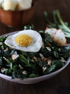 Lemony Kale Salad with Parmesan Crisps