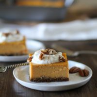 Maple Pumpkin Cheesecake Bars | gluten free and naturally sweetened