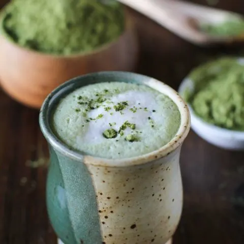 Matcha Green Tea Latte | dairy-free and naturally sweetened #vegan
