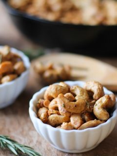 Maple and Rosemary Candied Cashews